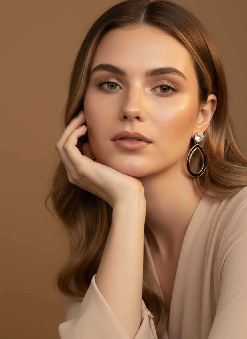 elegant gold teardrop earrings with crystal studs | lightweight daily & party wear elegant gold teardrop earrings with crystal studs | lightweight daily & party wear